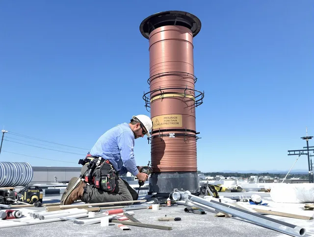 Installed chimney liner by Winchester Chimney Sweep in Winchester, CT