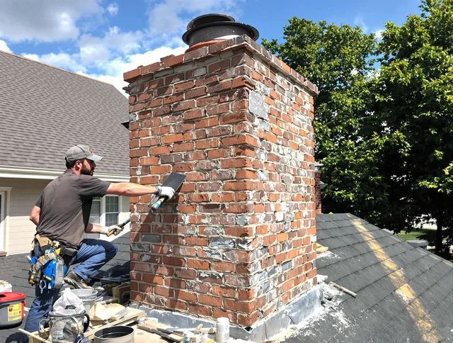 Completed chimney rebuild by Winchester Chimney Sweep in Winchester, CT