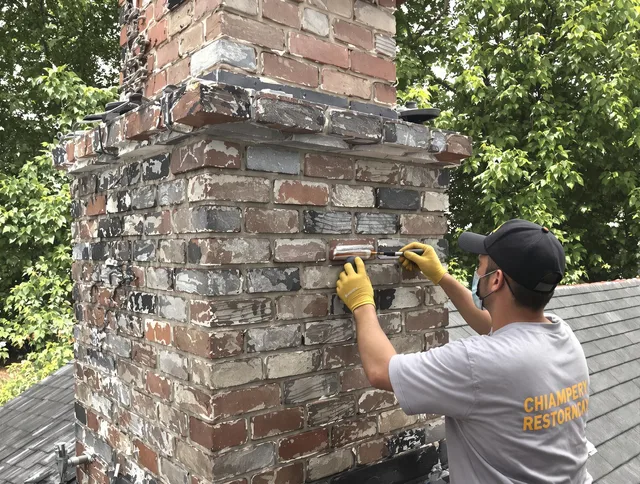 In-progress chimney restoration by Winchester Chimney Sweep in Winchester, CT