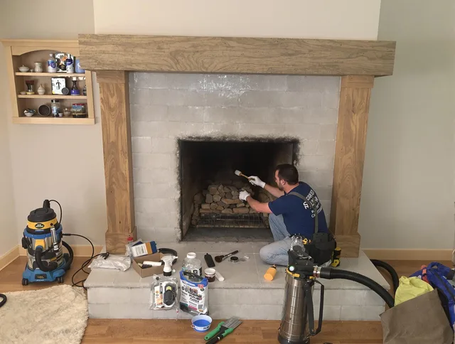 Detailed creosote removal process by Winchester Chimney Sweep in Winchester, CT